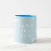 Paws für Tee Zweifarbige Tasse (Mittel)