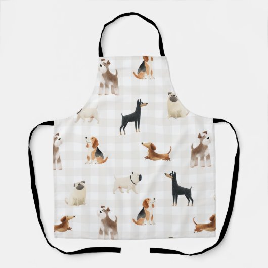 Paws Gingham hübsche Hunde Schürze (Vorderseite)