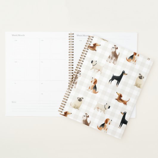 Paws Gingham süße Hunde Planer (Anzeige)