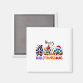 Paws Happy Hallothanksmas Halloween Erntedank C Magnet (Vorderseite/Rückseite)