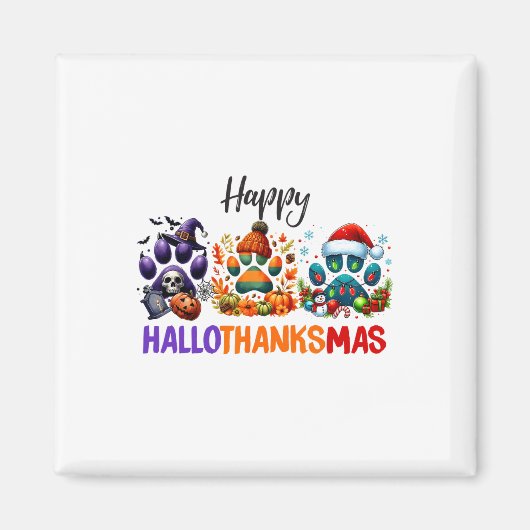 Paws Happy Hallothanksmas Halloween Erntedank C Magnet (Vorne)