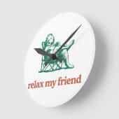 Paws & Headsets Runde Wanduhr (Winkel)