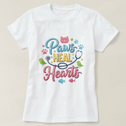 Paws Heal Hearts Veterinary T-Shirt (Design vorne)