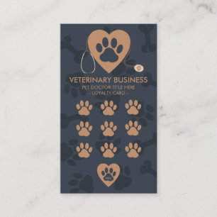 Paws Heart Stethescope Tierarzt Treuekarte