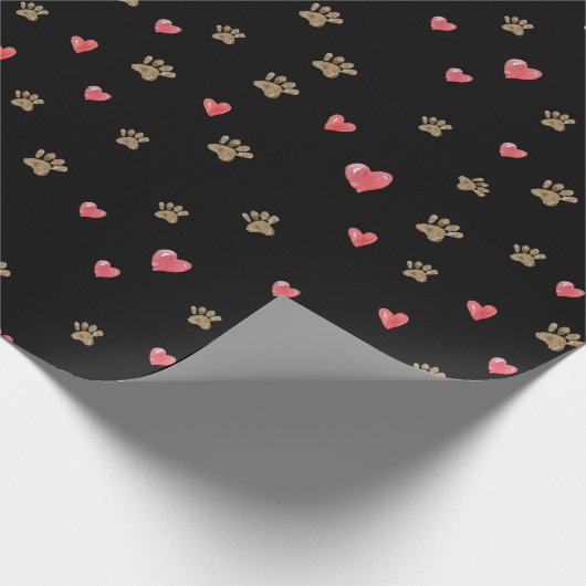 Paws Hearts Geschenkpapier (Ecke)
