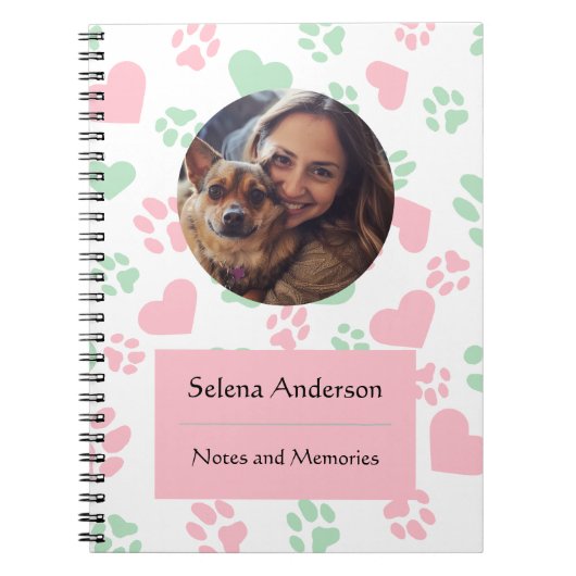 Paws & Hearts: Personalisiertes Notebook Notizblock (Vorderseite)