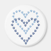 Paws Here Heart Shaped Paw Prints Magnet (Vorne)