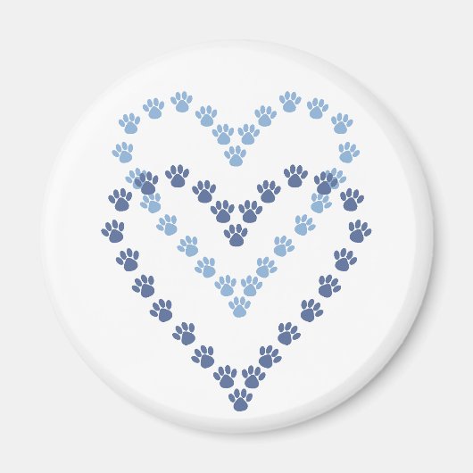 Paws Here Heart Shaped Paw Prints Magnet (Vorne)