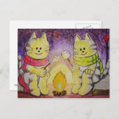 Paws Here Postcard "Chilly Night" Postkarte (Vorne/Hinten)