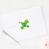 Paws Here Square Sticker Green Paw Print with Sham (Umschlag)