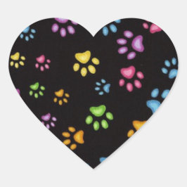 Paws Herz-Aufkleber