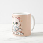 Paws, Hörer und heißer Kaffee: Die Kawaii Kitty Kaffeetasse (VorderseiteRechts)