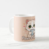 Paws, Hörer und heißer Kaffee: Die Kawaii Kitty Kaffeetasse (Vorderseite Links)