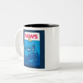 Paws Horror Movie Poster Spoof Zweifarbige Tasse (Vorderseite Links)