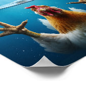 PAWS Hühner Meme – Jaws-inspirierter Geflügelhumor Poster (Ecke)