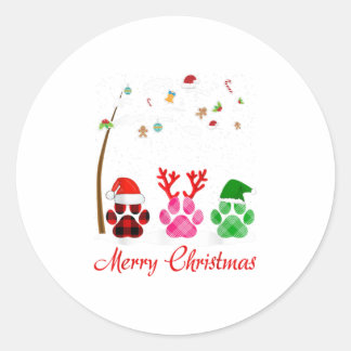 Paws Hund fröhliches Weihnachtshemd Runder Aufkleber
