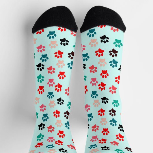 Paws Hund Lover Katze Mama Pet Pastellblau Socken (Oben)