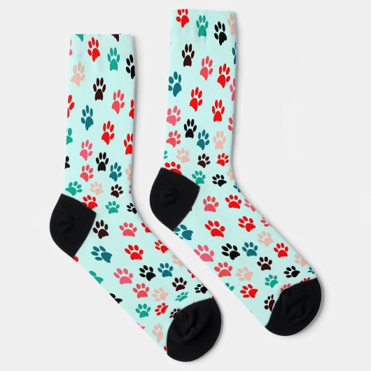 Paws Hund Lover Katze Mama Pet Pastellblau Socken (Rechts)