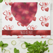 Paws Hund Lover Valentine Geschenk Brown Dackel Geschirrtuch (Gefaltet)