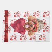Paws Hund Lover Valentine Geschenk Poodle Geschirrtuch (Horizontal)