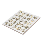 Paws Hund Taupe Beige Gold Tile Fliese (Seite)