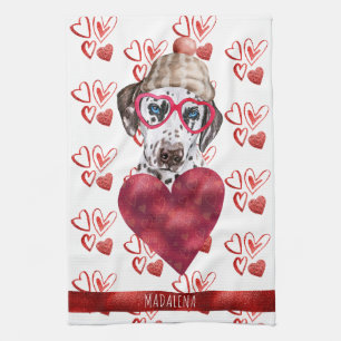 Paws Hunde Liebhaber Valentinstag Geschenk Dalmati Geschirrtuch