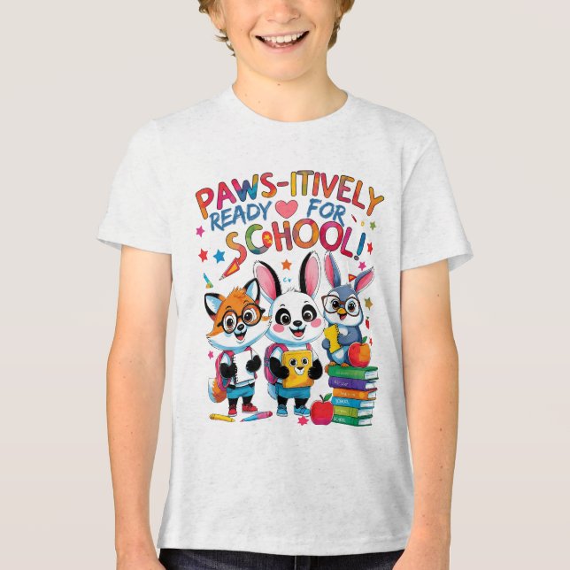Paws i.d.R. bereit für die Schule! Tri-Blend Shirt (Vorderseite)