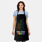 Paws i-itiv stolz Niedlich Kitten Rainbow Cat Feli Schürze (Getragen)