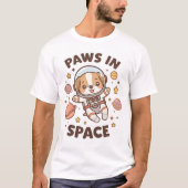 Paws in Space Funny Astronaut Cat T-Shirt – Cool (Vorderseite)