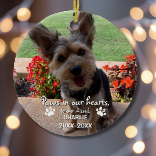 Paws in unserem Herzen 2 Foto Süßes Haustier Geden Keramik Ornament