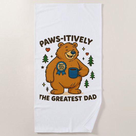 Paws-itiv der Beste Vater-Bär Strandtuch (Vorderseite)