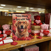 Paws-itively in Love Golden Retriever Valentine's  Karte