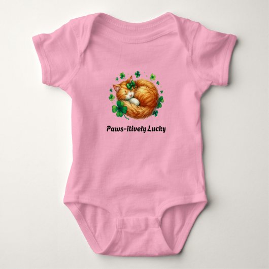 Paws itively Lucky - Niedliche St. Patrick’s Day C Baby Strampler (Vorderseite)