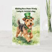 Paws-itively Lucky St. Patrick's Day Terrier Karte (Vorderseite)