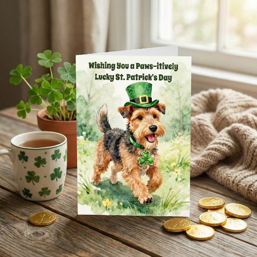 Paws-itively Lucky St. Patrick's Day Terrier Karte