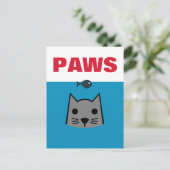 Paws, Katze Postkarte (Stehend Vorderseite)