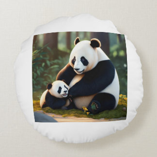 Paws & Kissen: Der Bären-y-Best-Nickerchen-Buddy Rundes Kissen