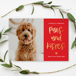 Paws Kisses Foil Valentine's Day Pet Foto Card Folien Feiertagskarte