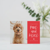 Paws Kisses Pets Valentinstag Postkarte (Stehend Vorderseite)
