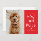 Paws Kisses Pets Valentinstag Postkarte (Vorne/Hinten)
