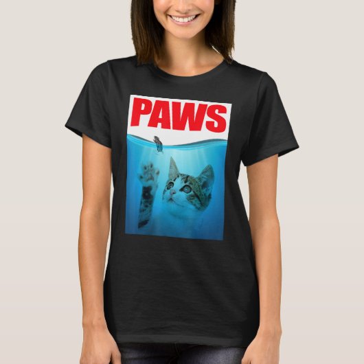 Paws Kitten Meow Parody Cat T-Shirt (Vorderseite)