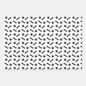 Paws Knochen Balls Schwarz-weiße Hundemuster Geschenkpapier Set (Vorderseite 3)