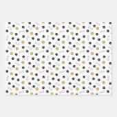Paws Knochen Balls Schwarz-weiße Hundemuster Geschenkpapier Set (Vorderseite)