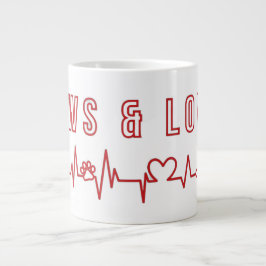 Paws & Liebe Niedliches Haustier Lover Typografie  Jumbo-Tasse