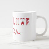 Paws & Liebe Niedliches Haustier Lover Typografie  Jumbo-Tasse (Rechts)