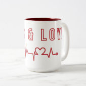 Paws & Liebe Niedliches Haustier Lover Typografie  Zweifarbige Tasse (VorderseiteRechts)