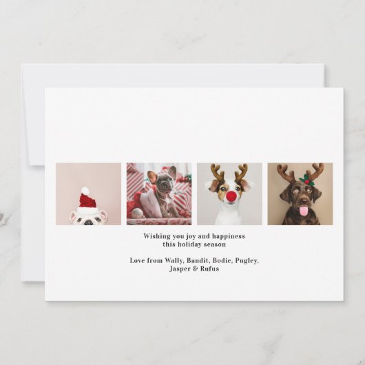 Paws Liebe und Jog Hund Weihnachten 5 Fotokarte Einladung (Rückseite)
