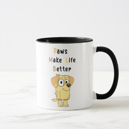 Paws Make Life Better Mug – Cute Dog Illustration Tasse (Rechts)