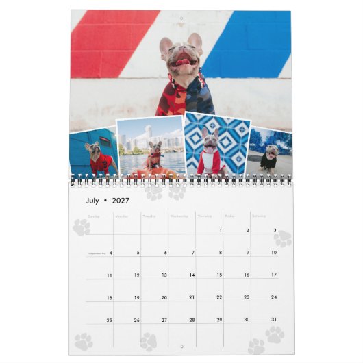 Paws Monatliche Foto Collage Pet Fotos Kalender (Jul 2027)