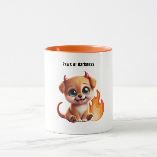 Paws of Darkness Fire Dog Coffee Mug Tasse (Zentrum)